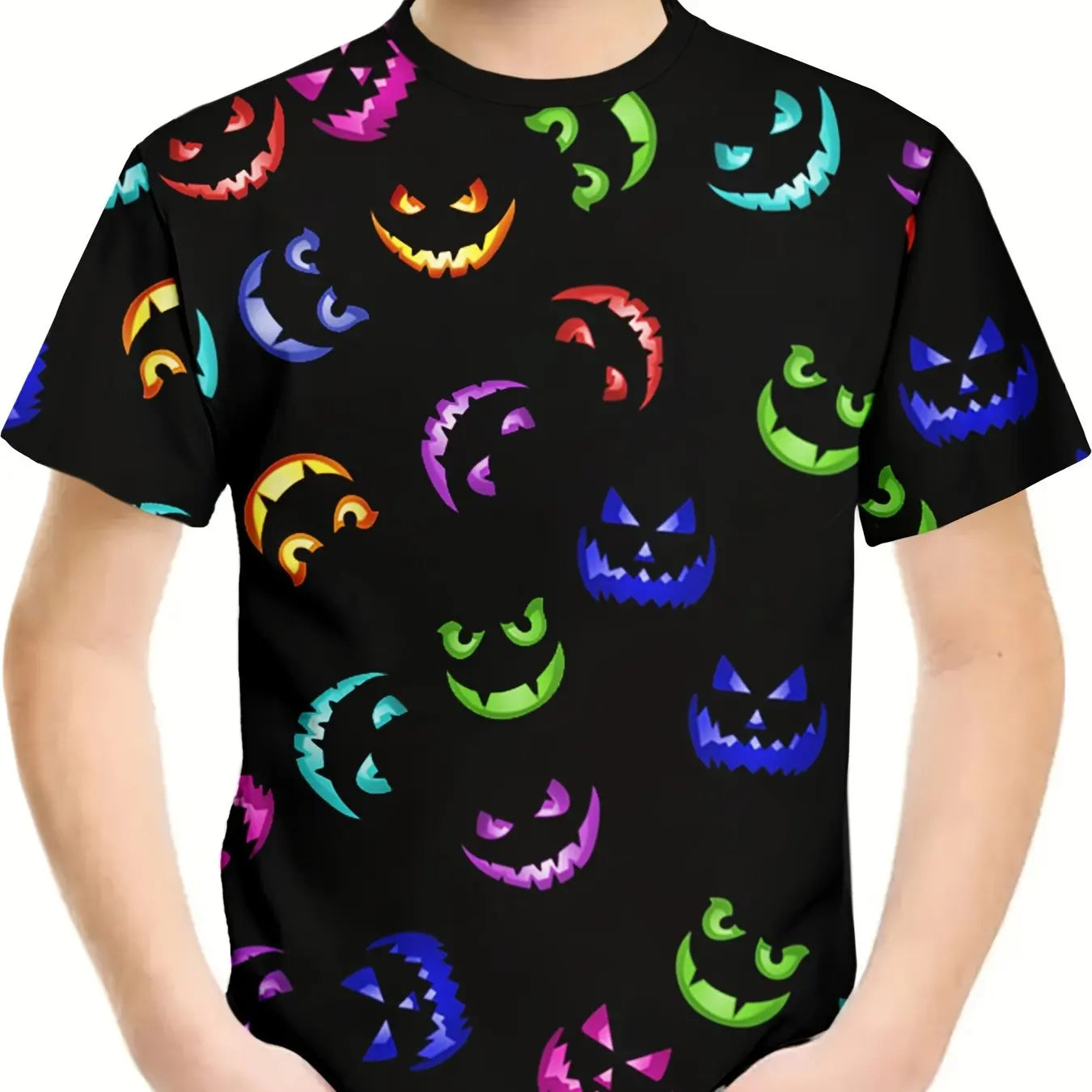 Children's Clothing Boys T-shirt Short Sleeve Children's T-Shirts Funny Halloween Print O-Neck Kids Clothes Girls' Summer Clothes