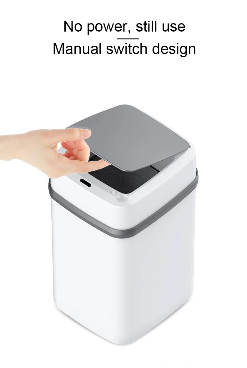 Kitchen Trash Bin 13L Bathroom Touch Trash Can In The Toilet Smart Garbage Bucket Waste Bins Dustbin Smart Trash Can Kitchen