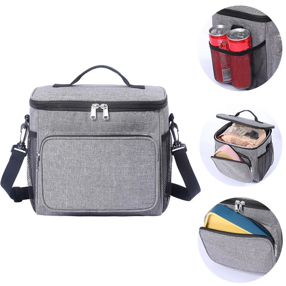 Student Lunch Box Portable Cooler Organizer Handbag Thermal Shoulder Lunch Bags Outdoor Camping Storage Boxes Mom Printing