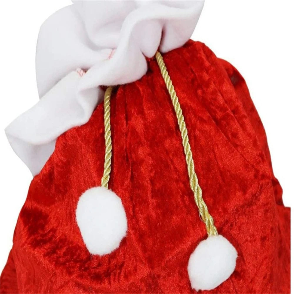 Santa Claus Costume Christmas New Year Men Costumes Red Deluxe Classic Adults Xmas Set Carnival Party