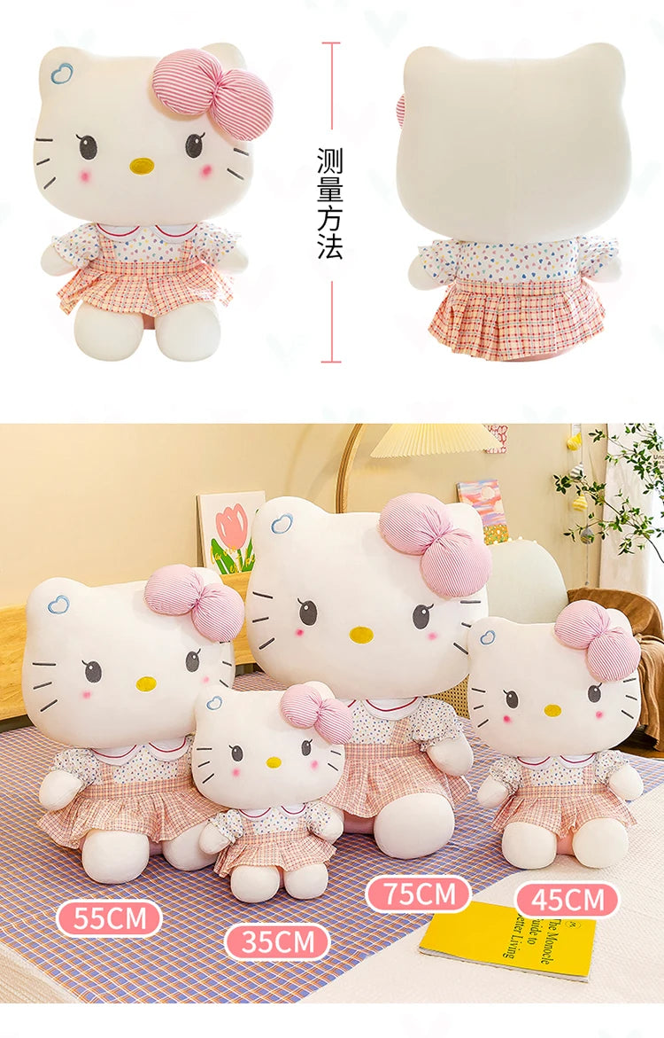 20-70cm Big Size Sanrio Hello Kitty Plush Toys Anime Peripherals Movie KT Cat Kawaii