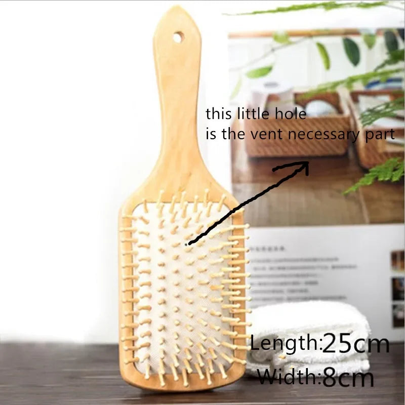 1PC  Wood Comb Professional Healthy Paddle Cushion Hair Loss Massage Brush Hairbrush Comb Scalp Hair Care Healthy bamboo comb