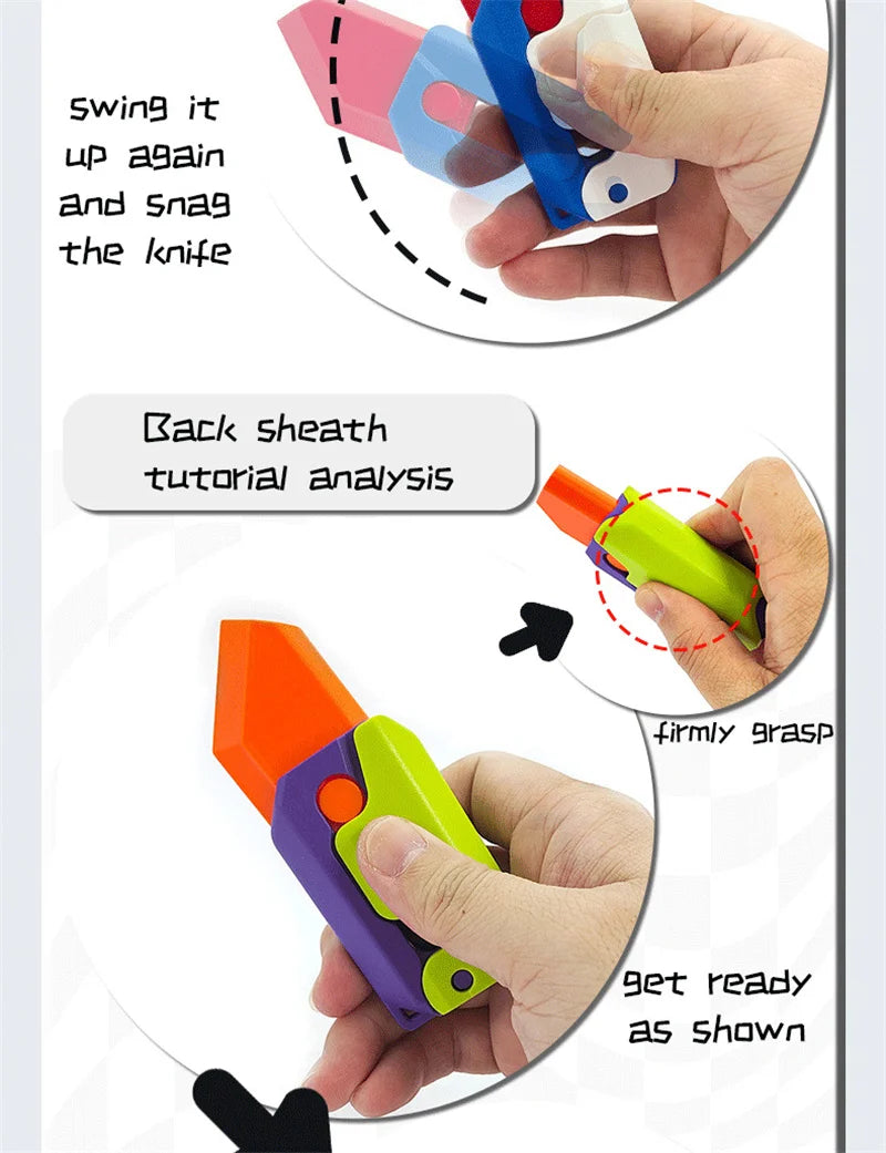 Fidget Toys 3D Printing Carrot Knife Gun Sensory Fidget Toy for Kids Adult Anxiety Stress Relief