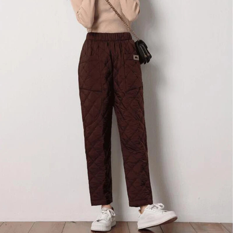 Hot Women Winter Pants Cotton Padded Thick Warm Trousers Waterproof Ski Pants Casual