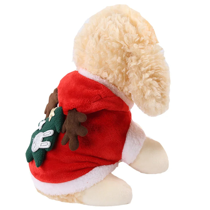 Dog Christmas Costume Dogs Elk Santa Claus Dog Cats Coat Hoodies Christmas Dogs Costume