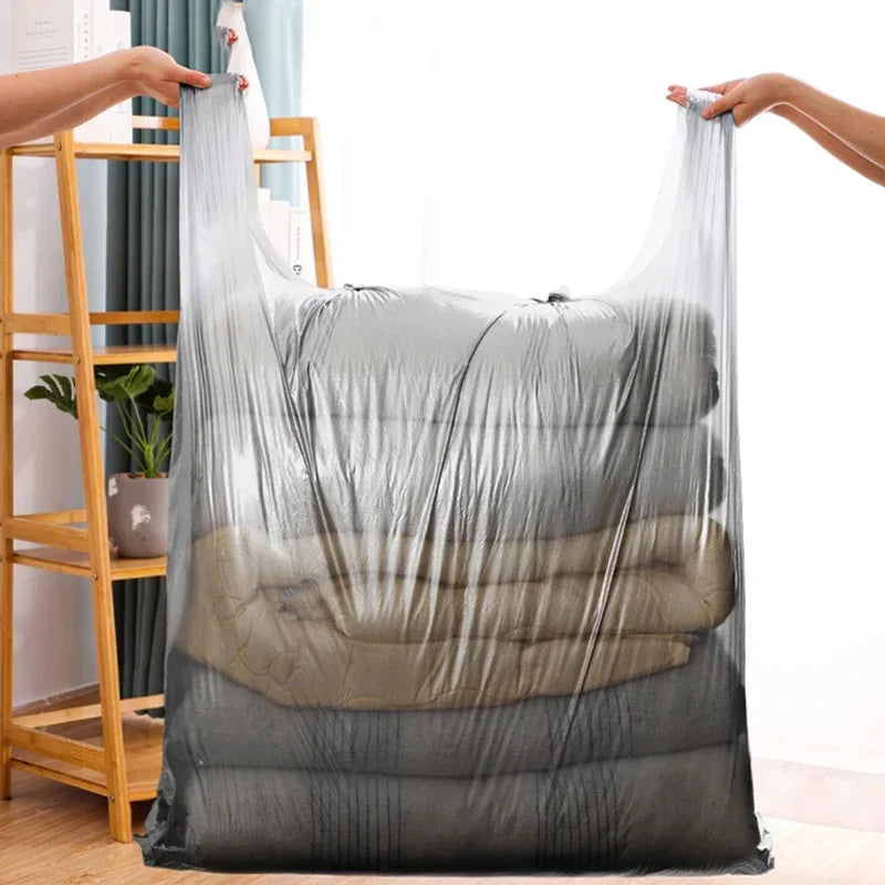 Super Large Silver Bags Thicken Plastic Moving Packaging Bag Transparent with Handle for Duvet Blanket  Bedding Clothing Storage