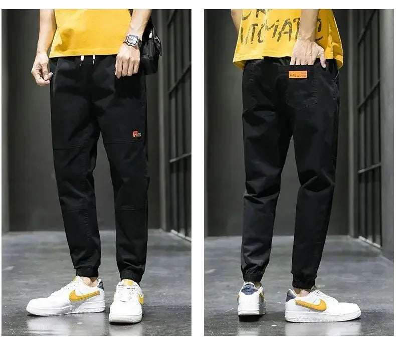 KPOP Fashion Style Harajuku Slim Fit Trousers Loose All Match Harem Pant Straight Leg Cargo Pants Pockets Casual Pants