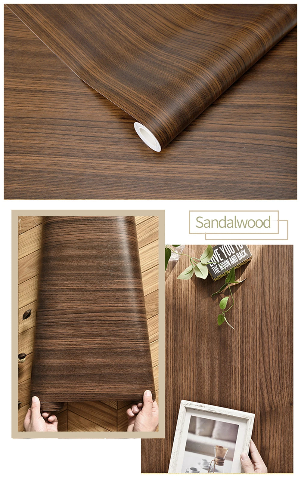 Wood Vinyl Wallpaper Self Adhesive wallpapers Doors Cabinet Desktop Modern Furniture Decorative wall Paper