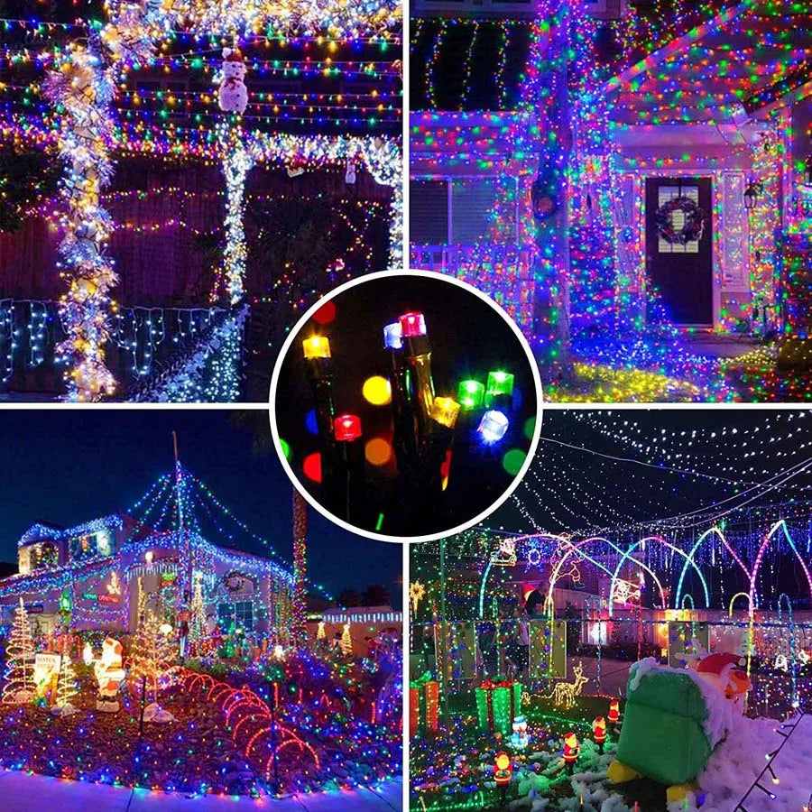 Solar String Lights Outdoor Waterproof with 8 Modes for Home Gardens, Wedding, Party, Christmas, Outdoor, Tree Decorations