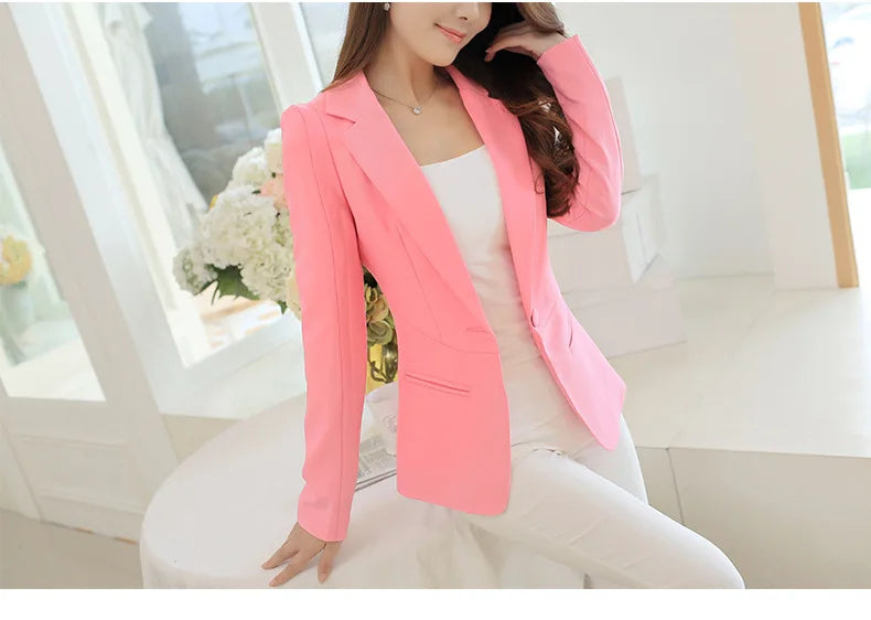 Women Blazer Korea Casual Slim Blazers Jackets Work Coat Outerwear Fashion Spring Career Female Jacket Office Lady NS5262