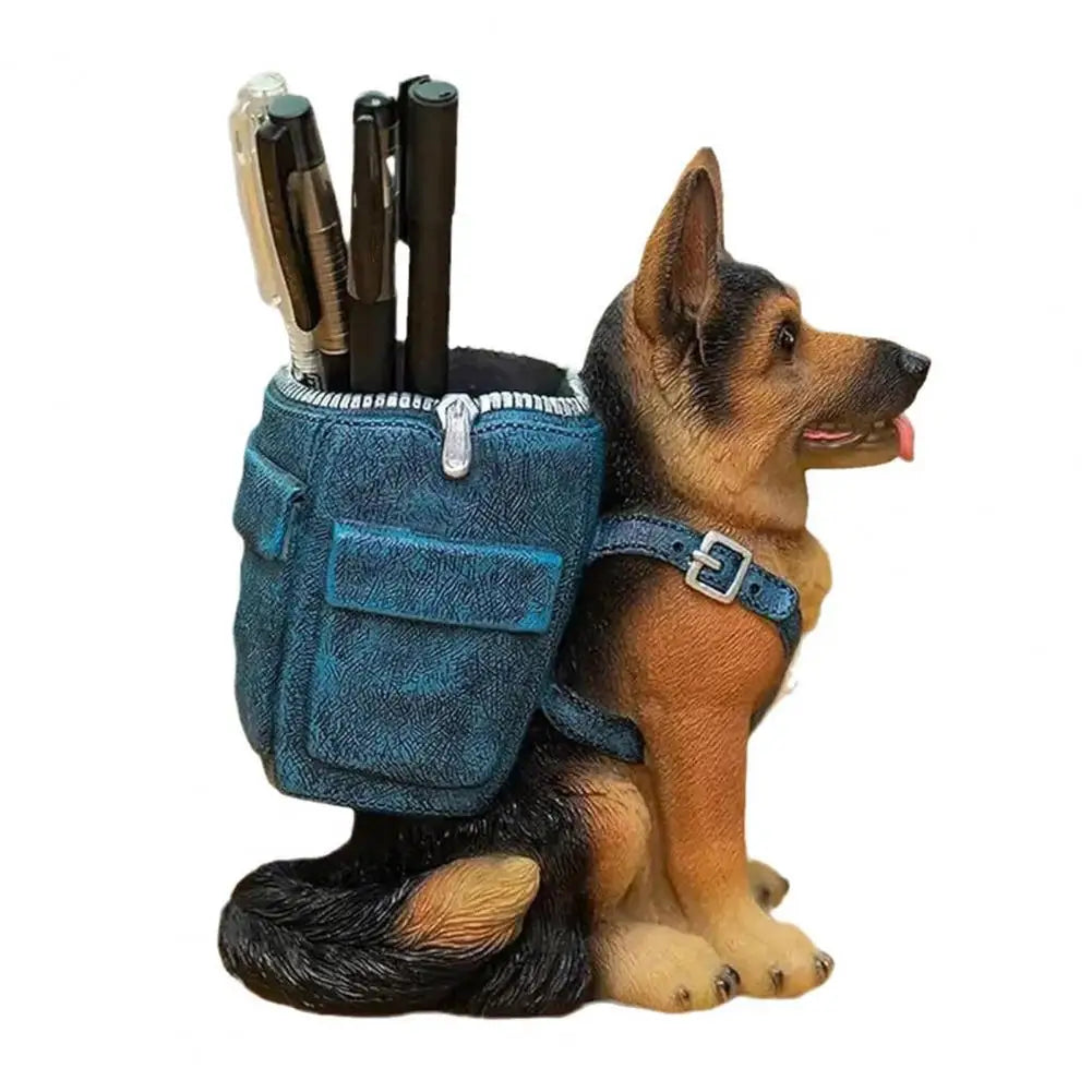 Desk Accessory Shepherd Dog Pen Holder Desk Organizer for Office Pencil Cup for Desktop Unique Desk Accessories