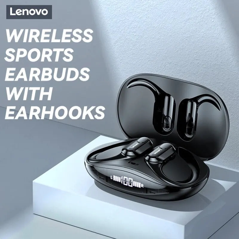 Lenovo Wireless Headphones with Mics, Button Control, LED Power Display