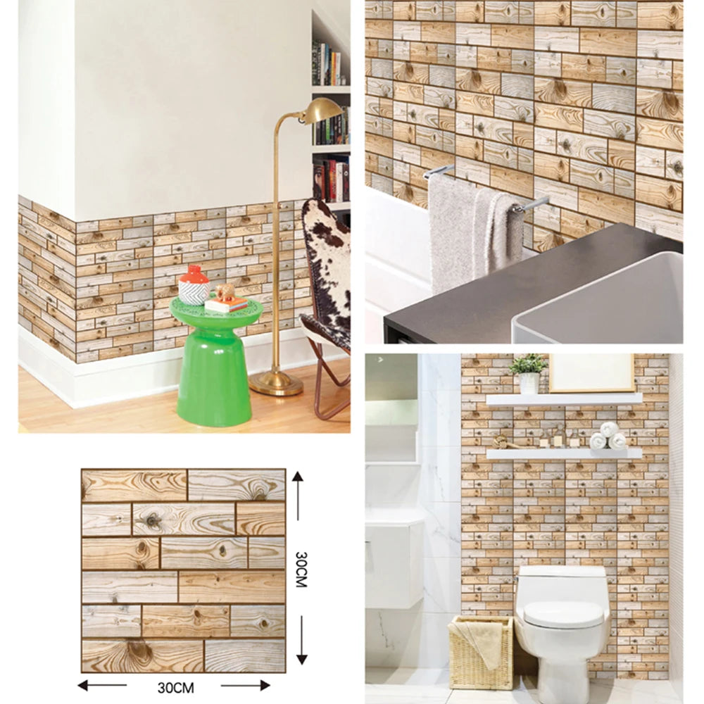 3D Wall Sticker Imitation Brick Wallpaper Decor Waterproof Self Adhesive Wall Stickers Home Decor Living Room Kitchen 5/10/20Pcs