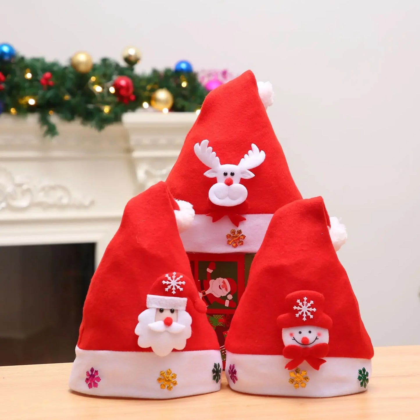 LED Christmas Hats New Year Santa Claus Snowman ElK Cap