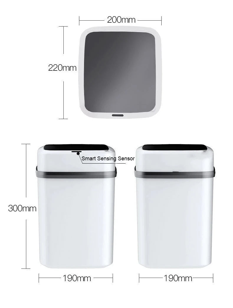 Kitchen Trash Bin 13L Bathroom Touch Trash Can In The Toilet Smart Garbage Bucket Waste Bins Dustbin Smart Trash Can Kitchen