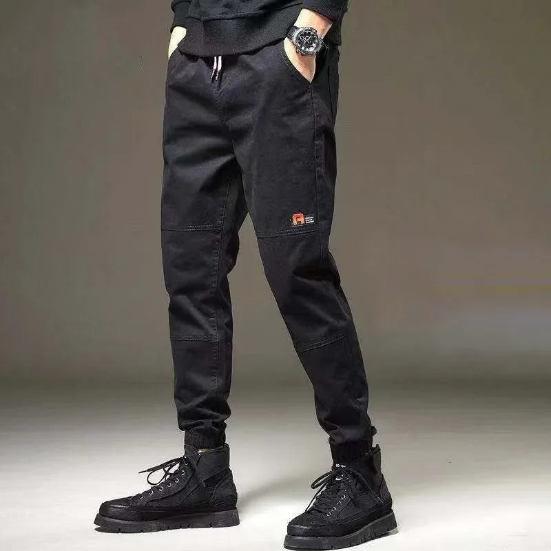 KPOP Fashion Style Harajuku Slim Fit Trousers Loose All Match Harem Pant Straight Leg Cargo Pants Pockets Casual Pants