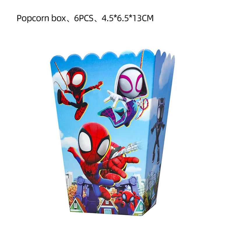 Spiderman Theme Birthday Party Decoration Marvel's Spidey And His Amazing Friends Aluminum Foil Balloon Disposable Tableware