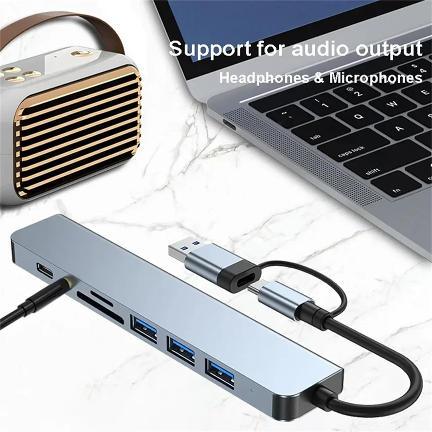 5Gbps USB 3.0 HUB USB C HUB USB C Docking Station High Speed Transmission OTG Adapter Splitter TYPE-C HUB For PC Laptop MacBook