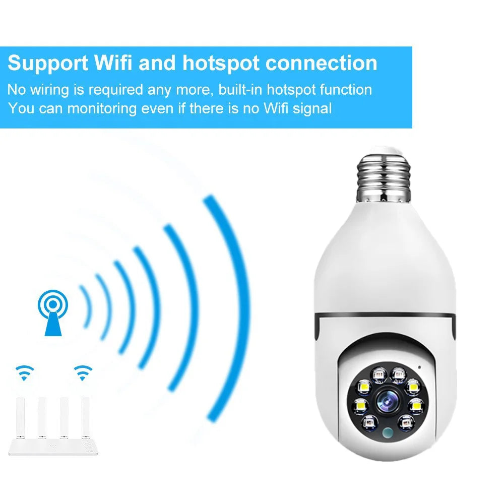 5G Wifi 1080P IP Camera Wireless Smart Home Night Vision Bulb Surveillance Camera E27 Auto Tracking Video Security Baby monitor