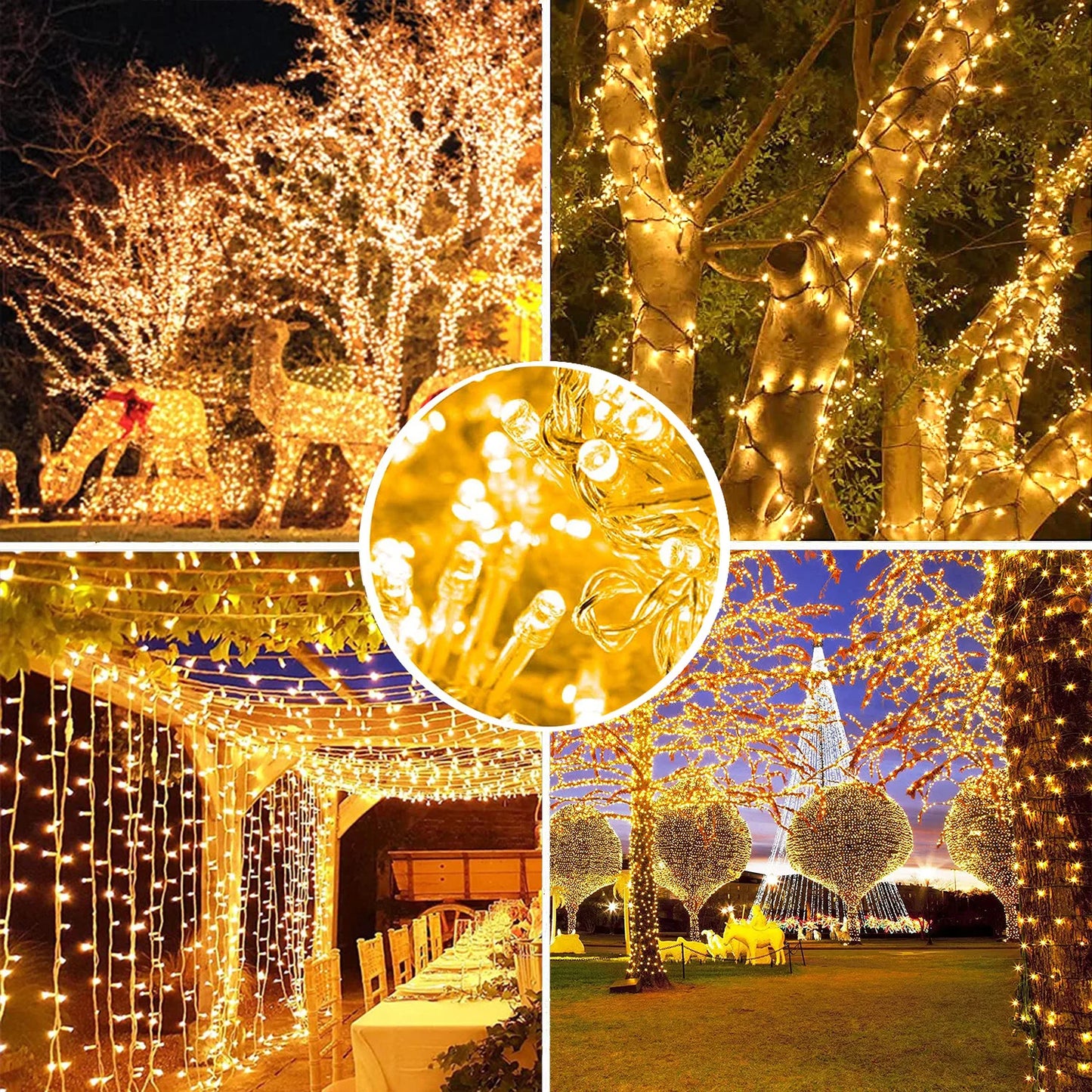 Solar String Lights Outdoor Waterproof with 8 Modes for Home Gardens, Wedding, Party, Christmas, Outdoor, Tree Decorations