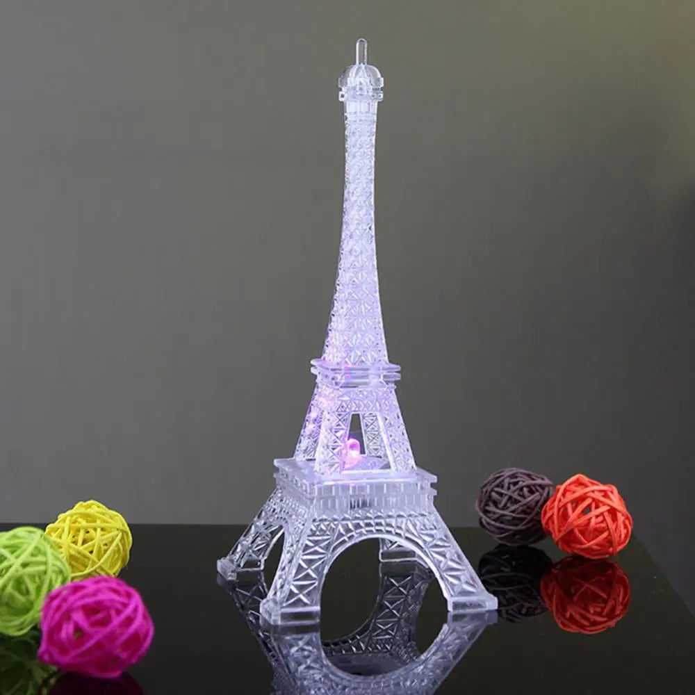 Night Light Mini LED Eiffel Tower Color Changing Home Bedroom Party Lamp Decor