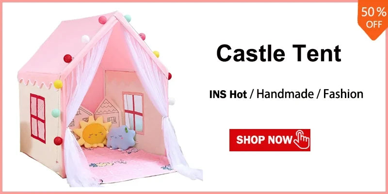 Portable Baby Tents Castle Kids Play House Camping Toys Tipi Prince Folding Tent