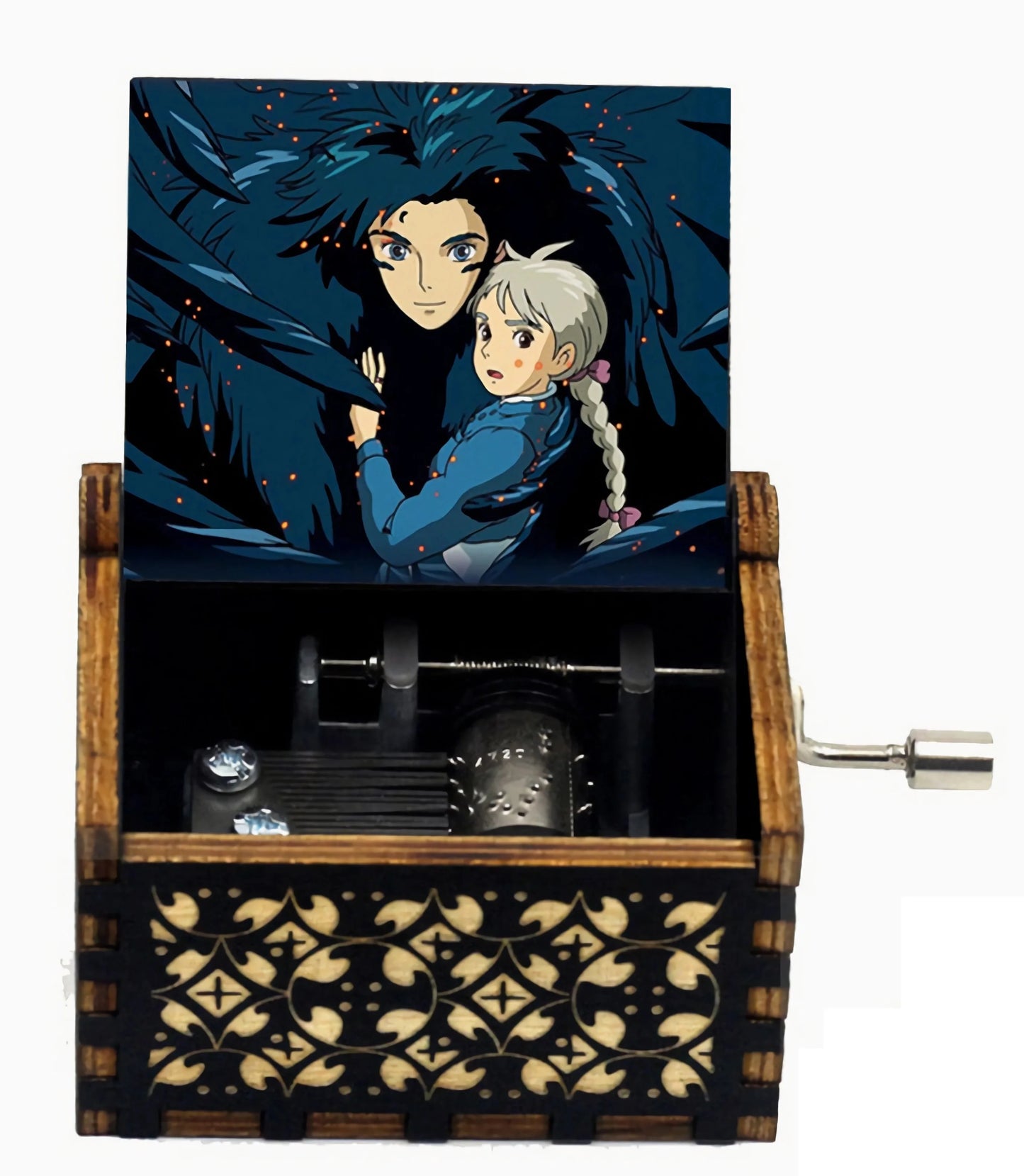 Howl Castle Music Box Anime Theme Music Merry Go Round of Life Wooden Hand Cranked Musical Box