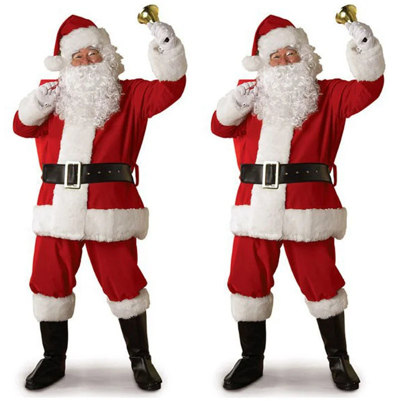 DIMUSI Santa Claus Cosplay Costume Daddy In Costume Clothes Dressed At The Christmas Of Men Five Buns/lot Suit For Warm Adults