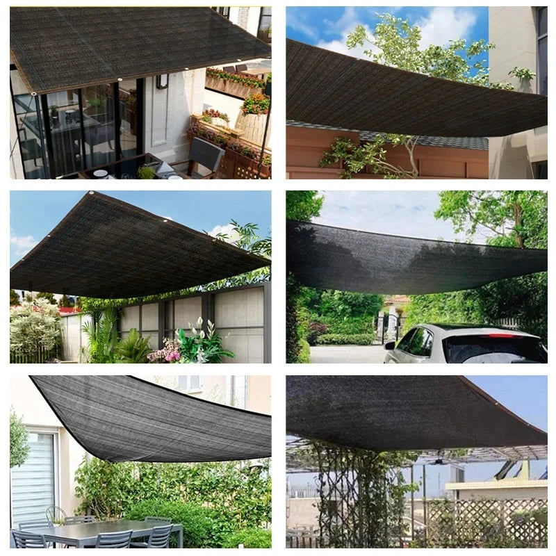 12-pin Sunshade Net Anti-ultraviolet Awning Plant Cover Net for Outdoor Garden Courtyard Swimming Pool Balcony Shade Cloth