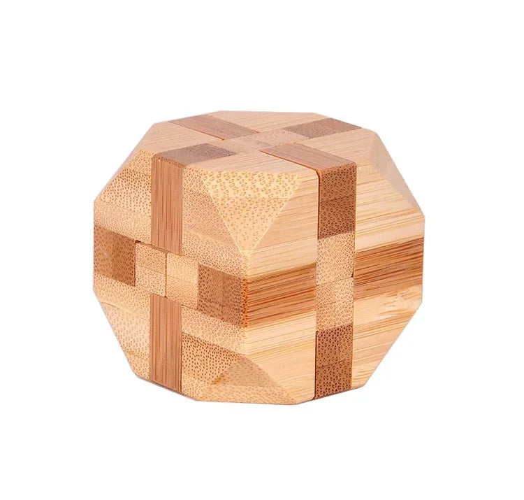 Brain Teaser Kong Ming Lock 3D Wooden Interlocking Burr Puzzles Game Toy For Adults Kids IQ Brain Teaser Kong