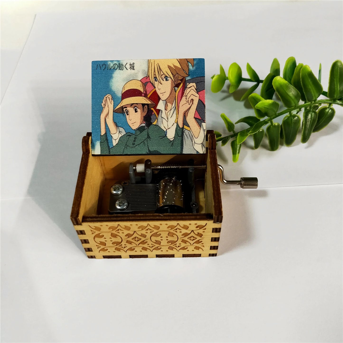 Howl Castle Music Box Anime Theme Music Merry Go Round of Life Wooden Hand Cranked Musical Box