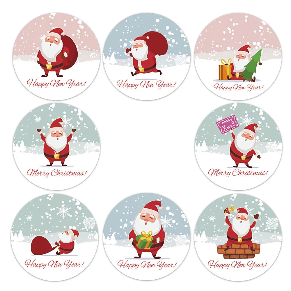 50-500Pcs Christmas Theme Seal Labels Stickers Merry Christmas Stickers For DIY Gift Baking Package Envelope Stationery Decor