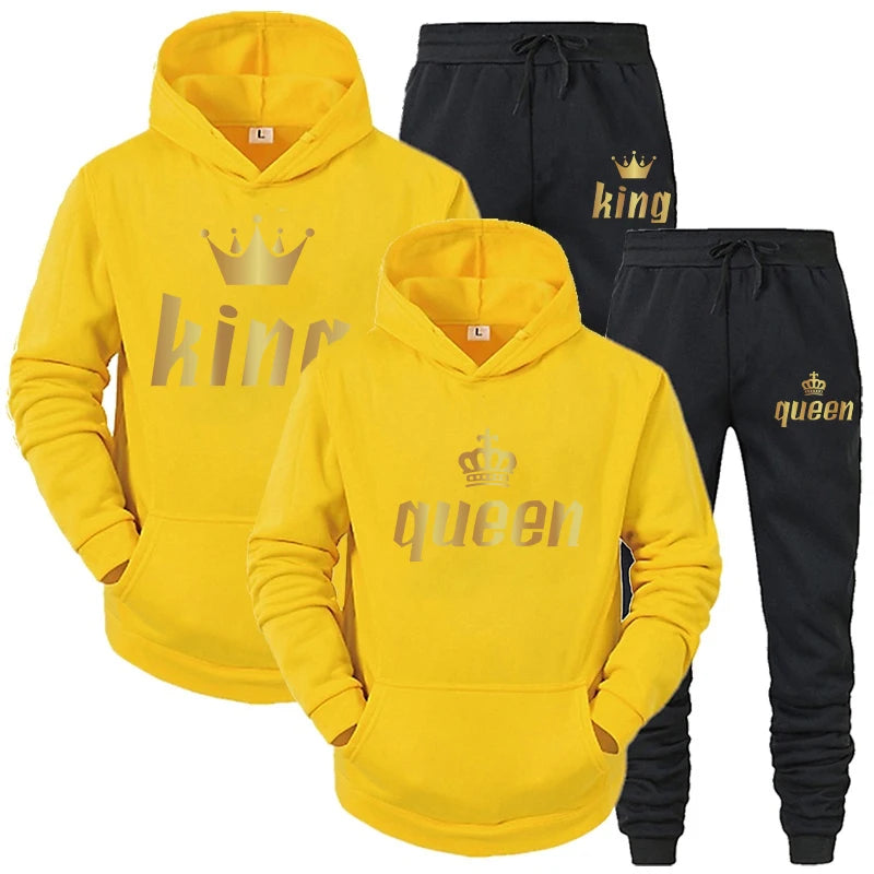 Unisex Hooded Suit Autumn And Winter Hoodie + Pants 2piece Suit Men's And Women's Sportswear Casual Suits