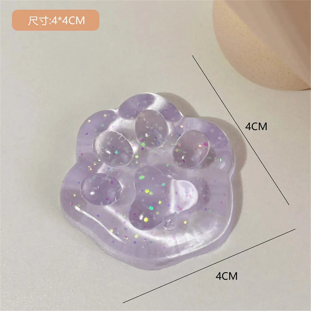 Fidget Toy Mini Squishy Toys Mochi Ice Block Stress Ball Toy Kawaii Transparent Cube cat paw fish Stress Relief Squeeze Toy