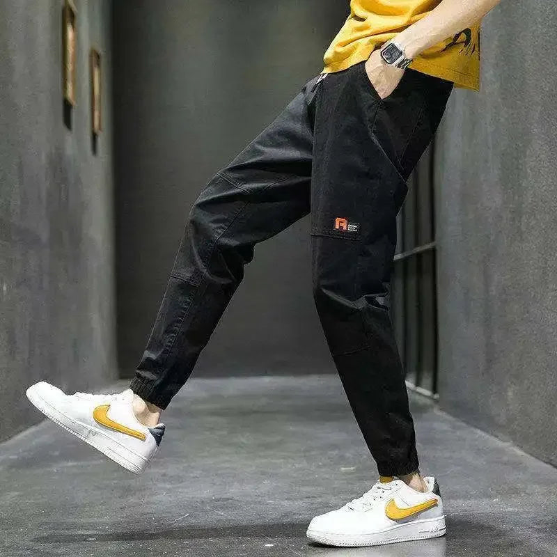 KPOP Fashion Style Harajuku Slim Fit Trousers Loose All Match Harem Pant Straight Leg Cargo Pants Pockets Casual Pants