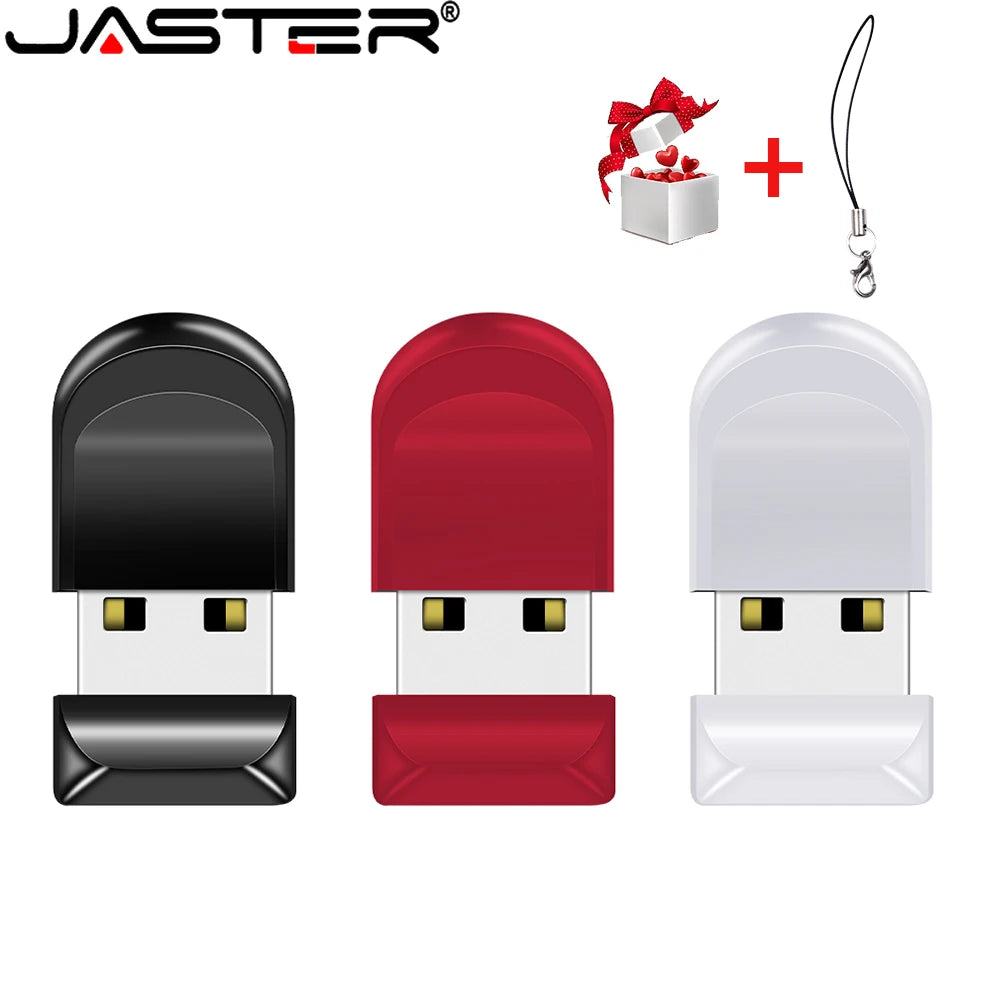 Ultra Mini Metal USB 2.0 Flash Drive 128GB Black Pen Drive 64GB High Speed Memory Stick Red Free Keychain Business Gift Pendant