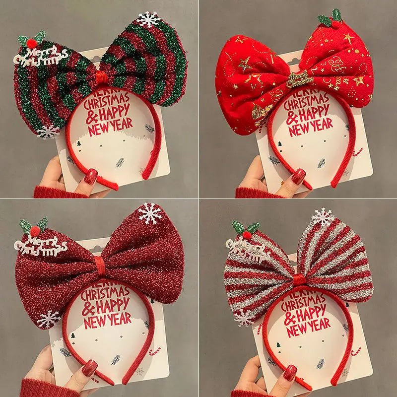 Kids Headband Halloween Cosplay Hair Cartoon Elk Snowflake Bow Hairband Birthday Party Headwear Christmas Gifts Accessories