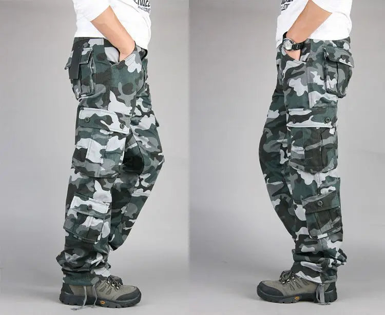 Men Cargo Pants Loose Army Tactical Pants Multi-pocket Trousers Pantalon Homme Big Size Male Military Mens Overalls