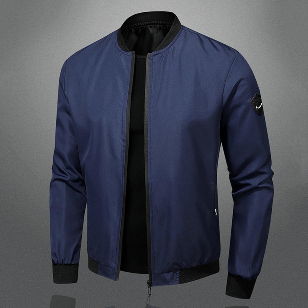 Plus Size Windbreak Jacket Men Fashion Casual Solid Color Jackets Coat Spring Autumn Camping Jacket Male Outerwear Black