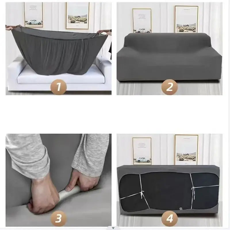 Elastic Solid Sofa Cover 1/2/3/4 Seater Cover for Sofa Couch Armchair L-shaped Corner Sofa Cover Slipcover for Living Room