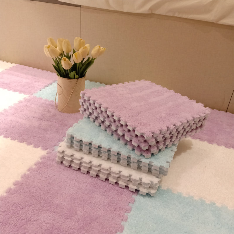 20pcs Fluffy Room Carpet, Bedroom, Children's Bedside Blanket, Stain Resistant Living Room, Splicing Mat,