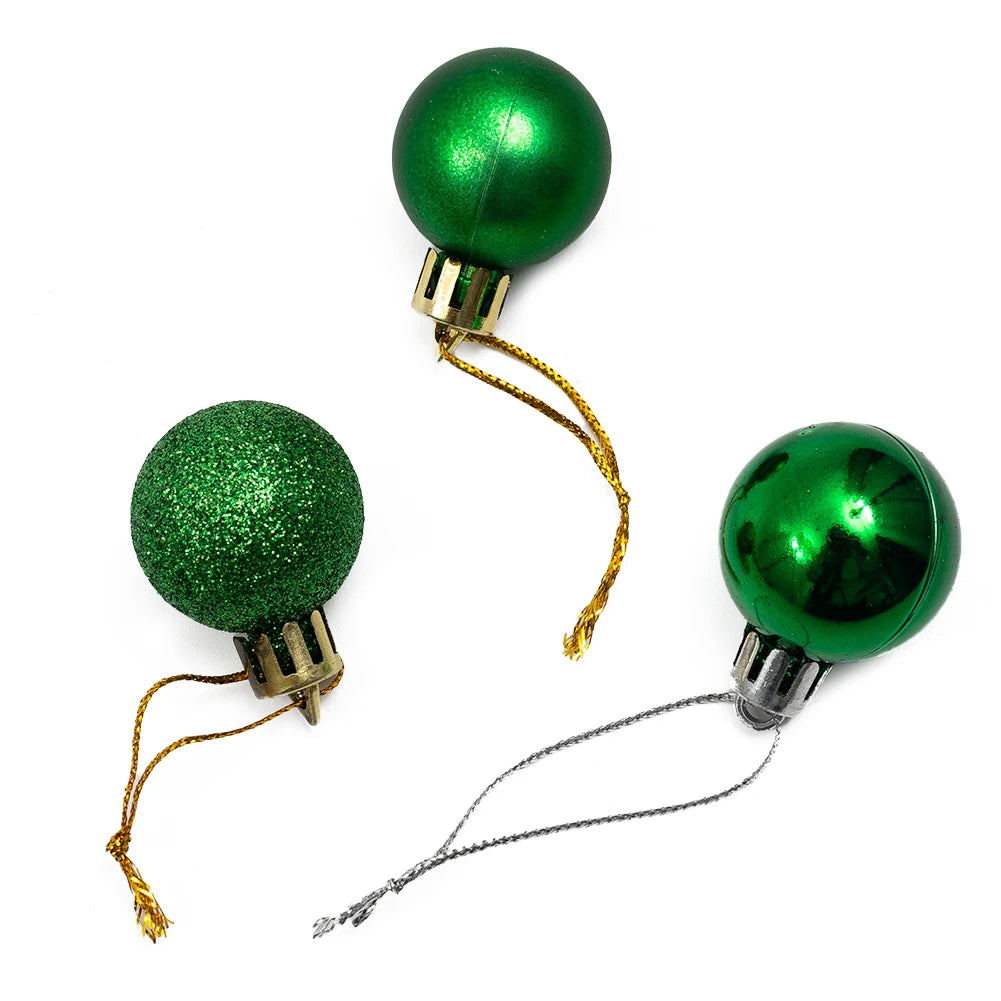 Christmas Ornaments 3cm Hanging Plastic Balls Set Xmas Tree Decorations For Holiday