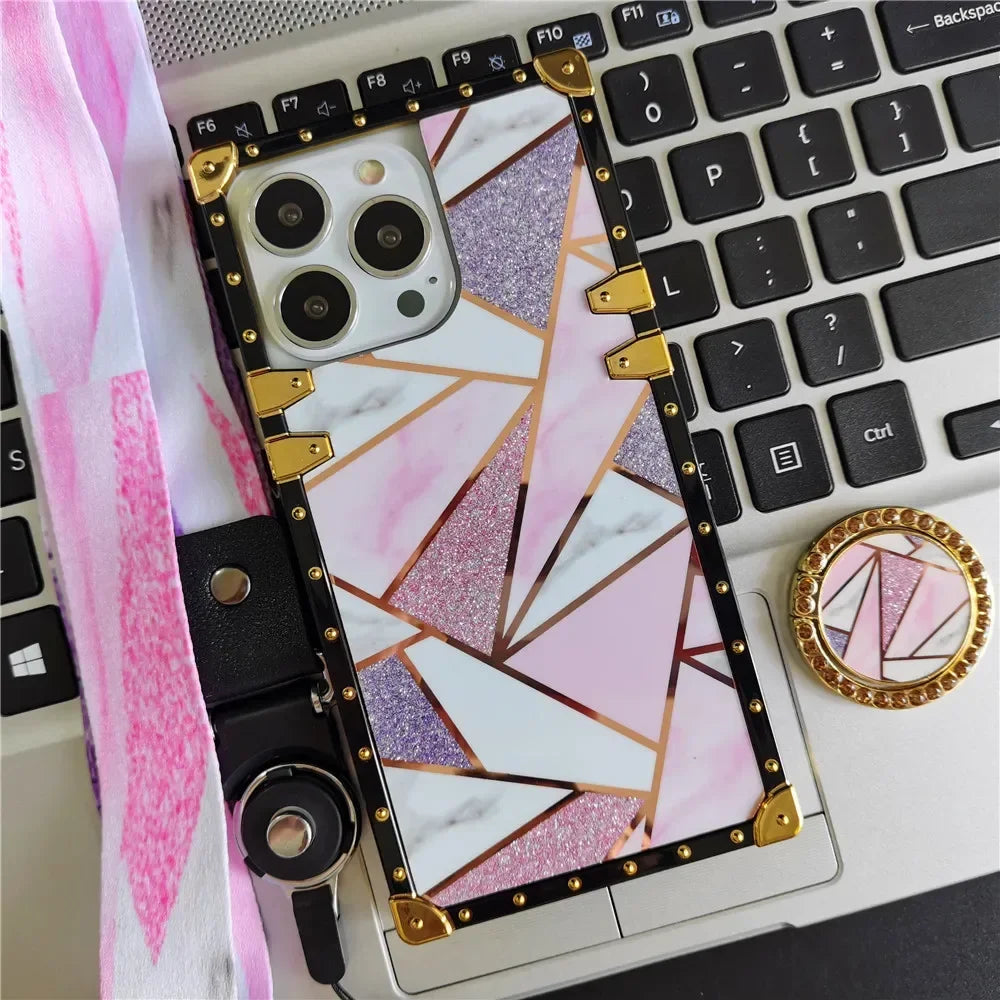 Luxury Shinning Gold Splicing Woman Cover Phone Case for Samsung Galaxy A15 A25 A35 A55 A54 A14 A52 A72 A34 A32 A13 A53 A33 A23