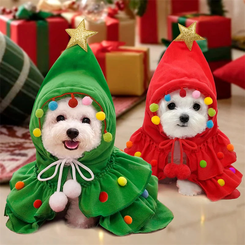 Dog Christmas Costume Dogs Elk Santa Claus Dog Cats Coat Hoodies Christmas Dogs Costume