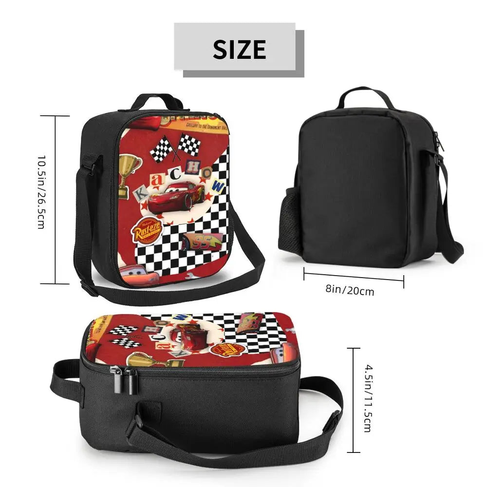 Lightning McQueen Racer Thermal Insulated Lunch Bag Women Lunch Tote for Kids School Children Storage Bento Food Box