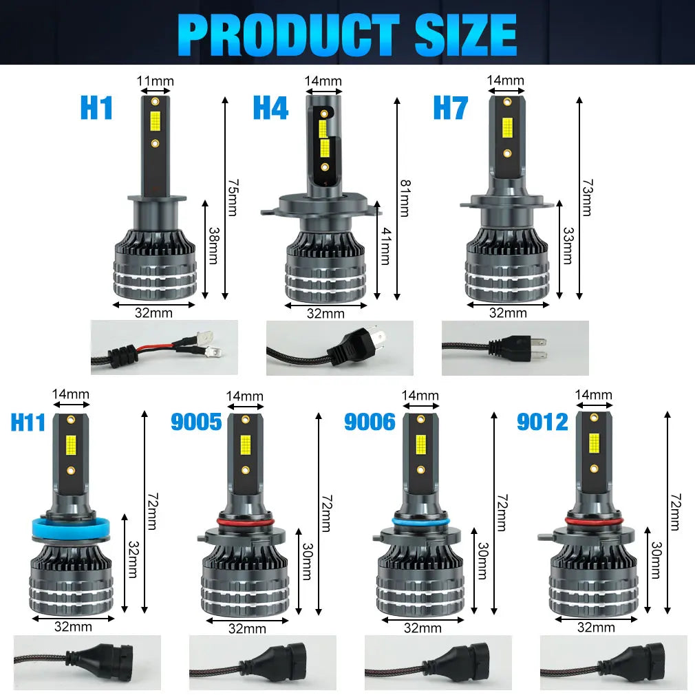 XSTORM H1 H4 H7 LED H8 H11 9005 HB3 9006 HB4 9012 Hir2 Led Bulb Car Headlight Canbus Light Automobile Kit H7 Turbo Car Fog Lamp