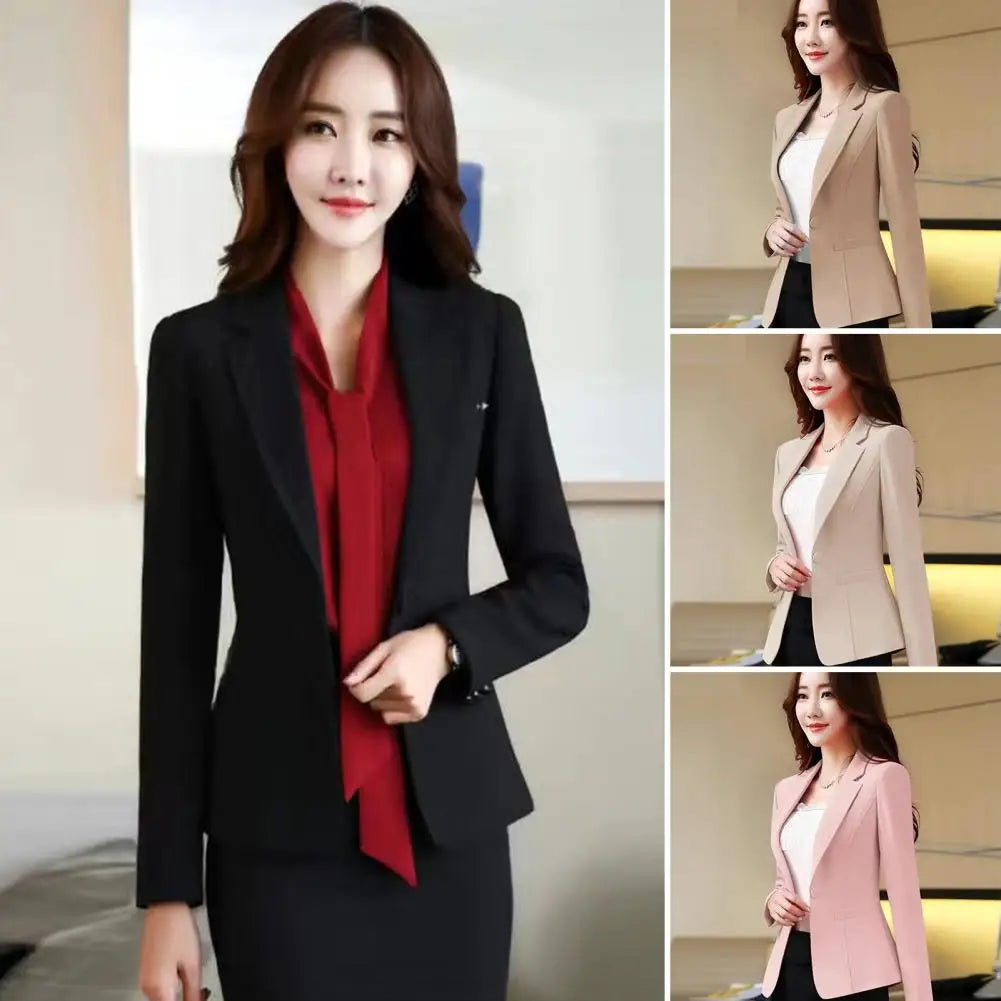 Ladies Suit Jacket Elegant Slim Fit Korean Suit Style Coat Women Blazer Streetwear