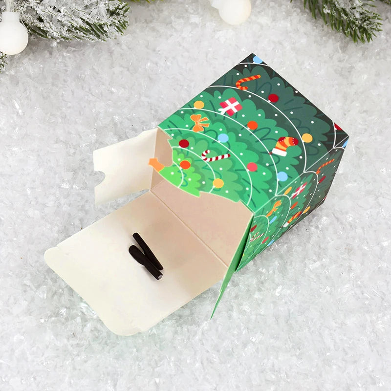 10Pcs Christmas Gift Box Xmas Tree Santa Claus Snowman Paper Candy Cookie Packing Box Bags Children Favors