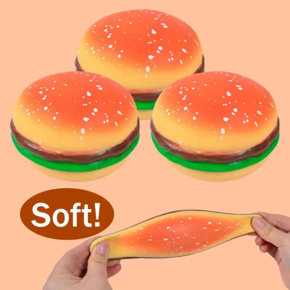 Squishy Hamburger Stress Ball Autism Sensory Toy Stress & Anxiety Relief Fidget Toys Ice-cream Pinch Decompression Toy for Adult