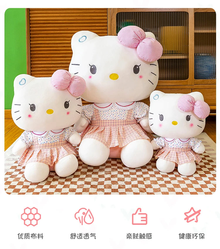 20-70cm Big Size Sanrio Hello Kitty Plush Toys Anime Peripherals Movie KT Cat Kawaii